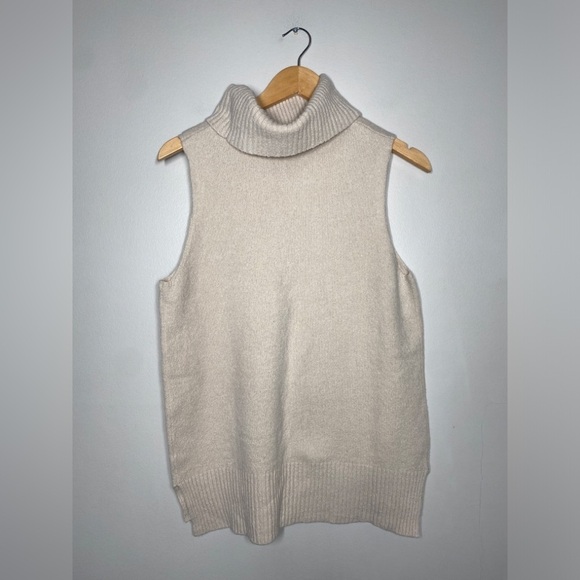 James Perse Los Angeles Wool Blend Cowl Turtleneck Vest Sweater - Picture 6 of 7